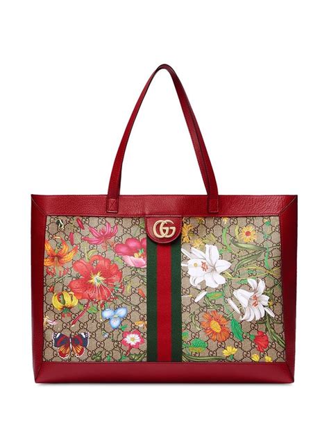 gucci flower bag tote|farfetch gucci tote bags.